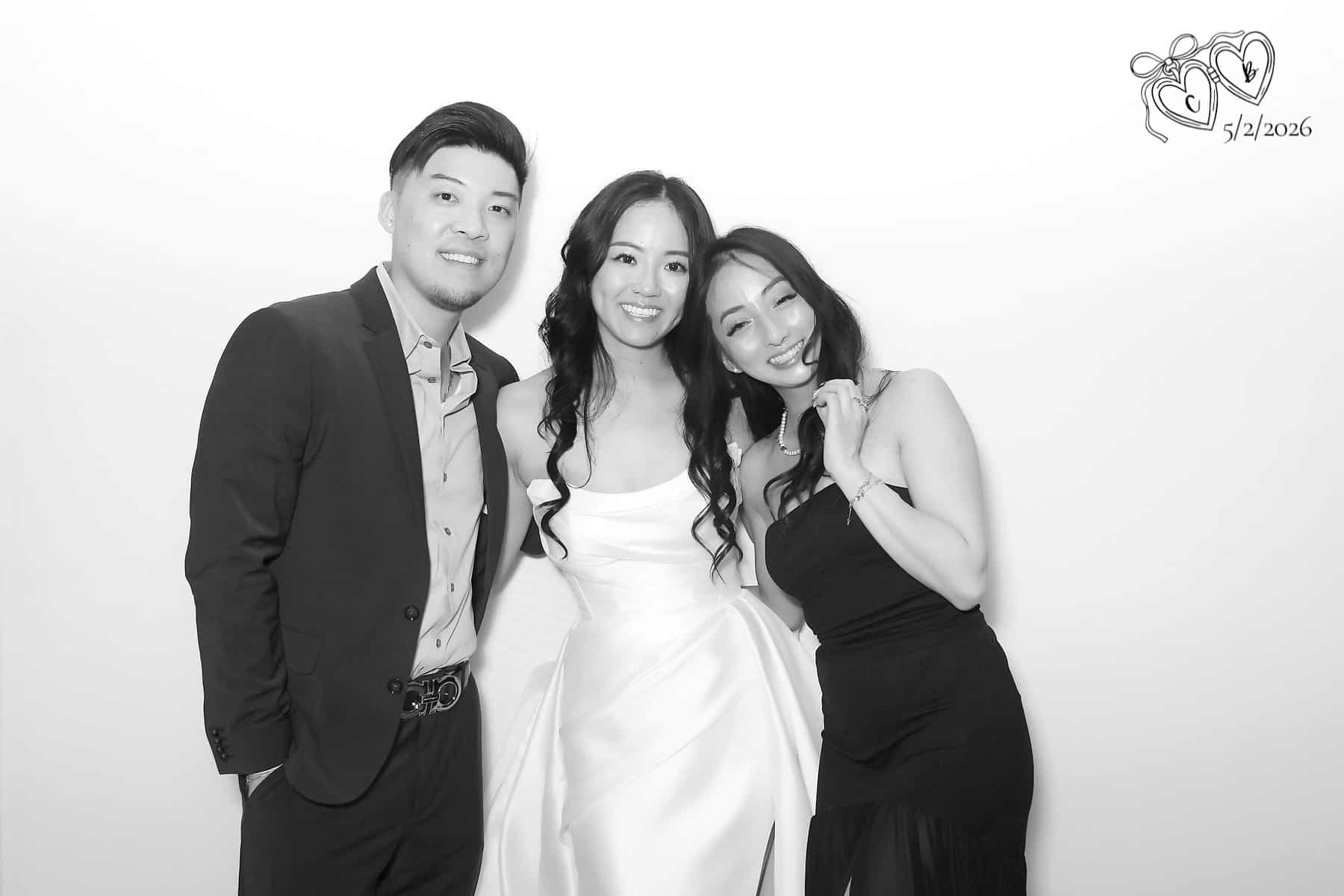 Philadelphia Photo Booth Rentals for Weddings, Mitzvahs & Parties 22 Luxury black and white Glam Booth portraits at a wedding reception