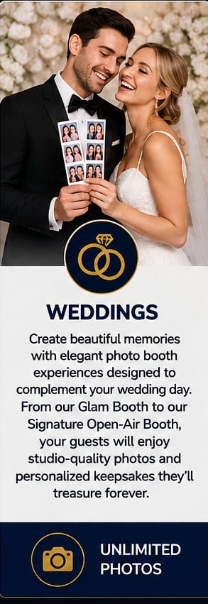 Philadelphia Photo Booth Rentals for Weddings, Mitzvahs & Parties 3 wedding front